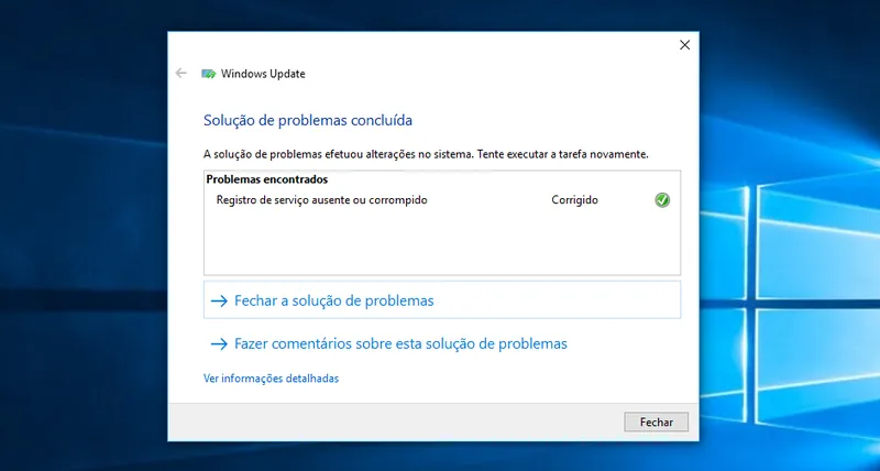 Executar o Solucionador de Problemas do Windows Update